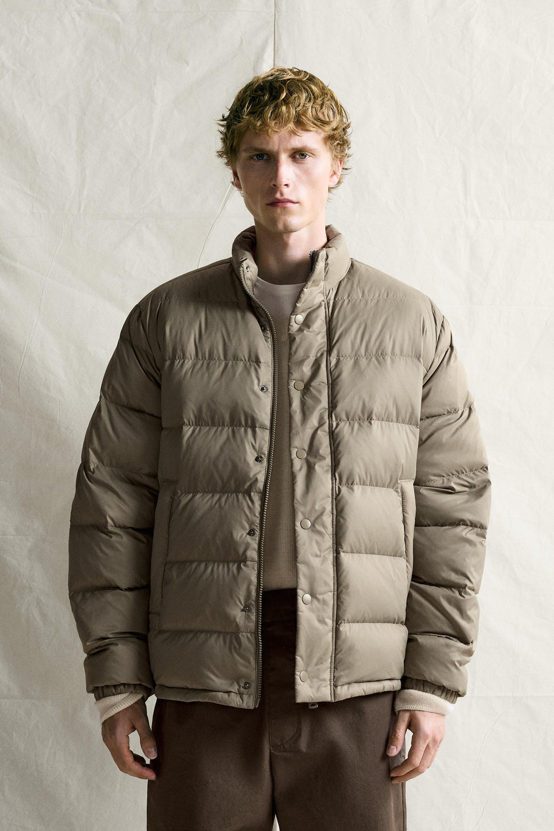 Piumino Feather idrorepellente beige chiaro
