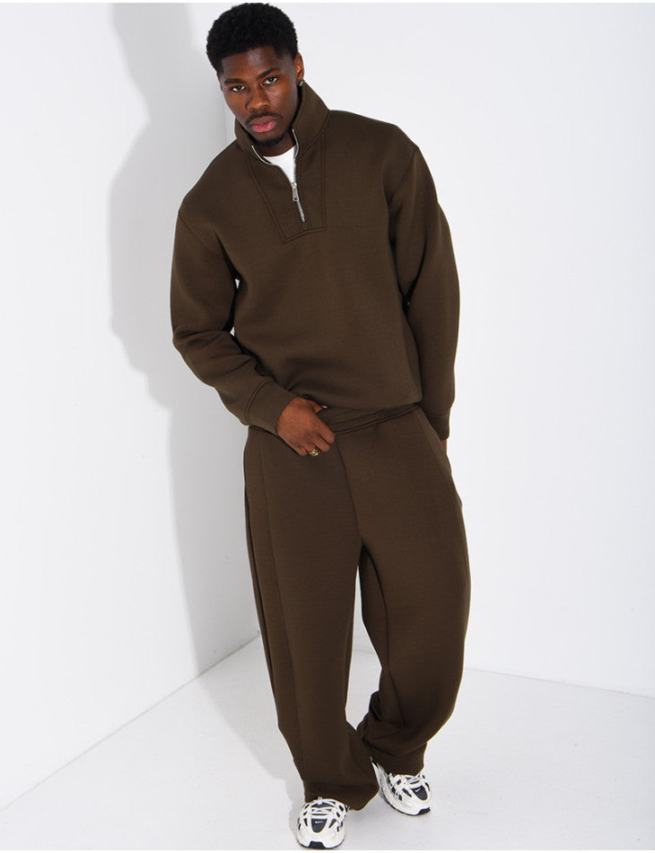 Completo in neoprene pantaloni e felpa con collo a zip