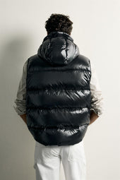Gilet smanicato imbottito nero Feather