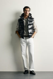 Gilet smanicato imbottito nero Feather